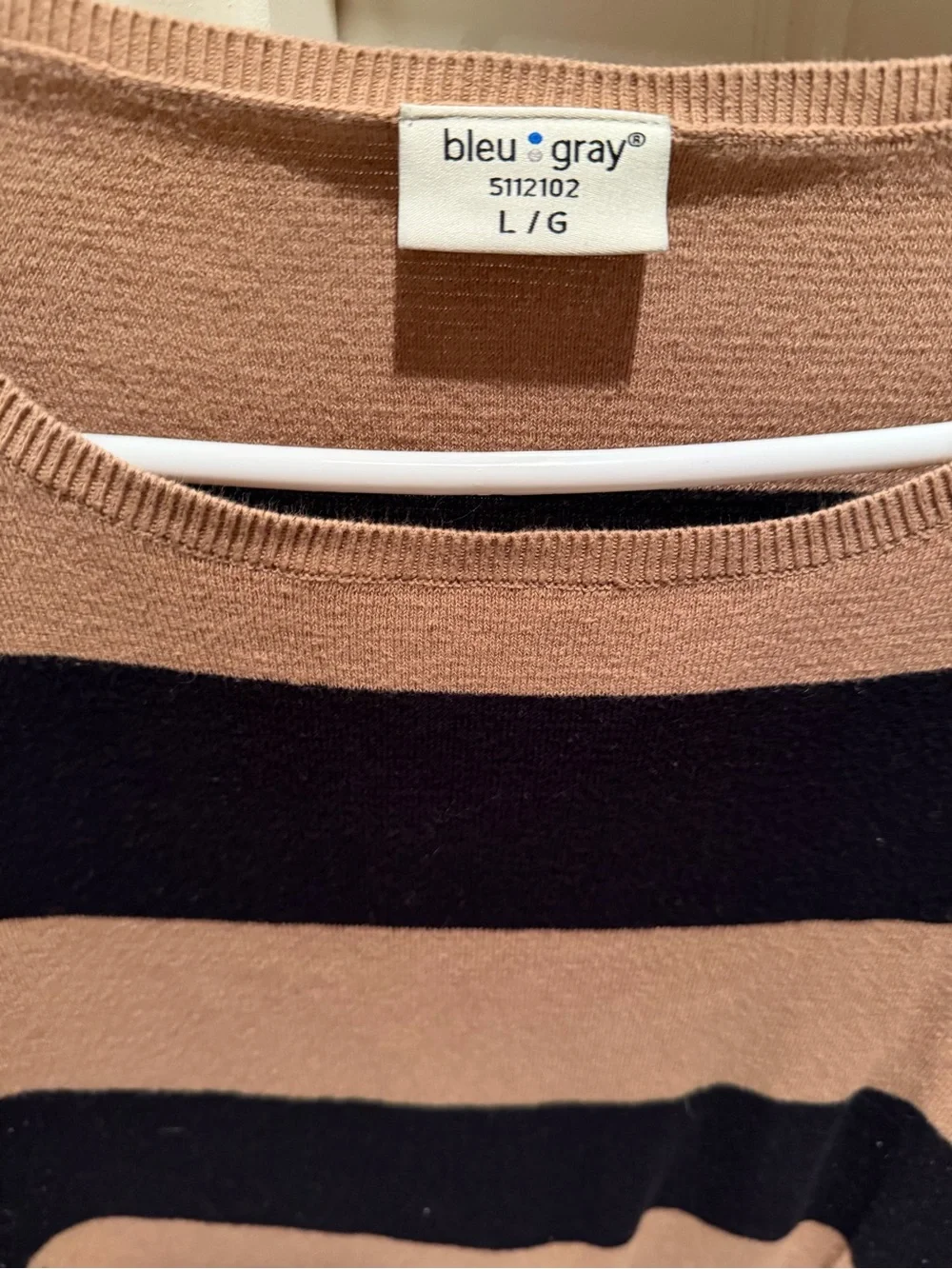 bleu•gray Striped Knit Top in Taupe and Black - Picture 3 of 3